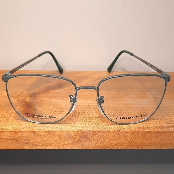VINTAGE CLAIBORNE Eyeglass Frame, stainless steel, metal full rim, 54-15-140 rx - Picture 7 of 7